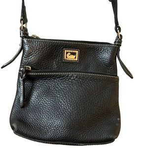 Dooney Bourke Dillen II Letter Carrier Pebble Leather Crossbody Handbag Black
